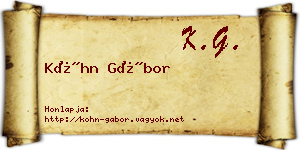 Kóhn Gábor névjegykártya